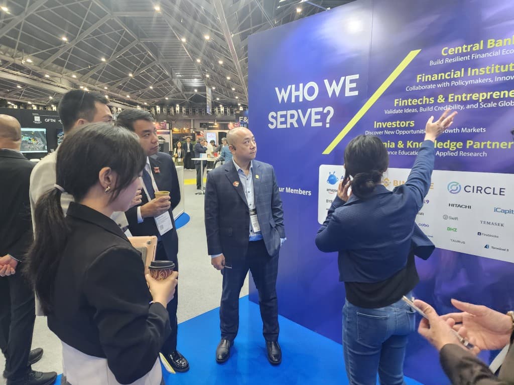 Networking session at the booth