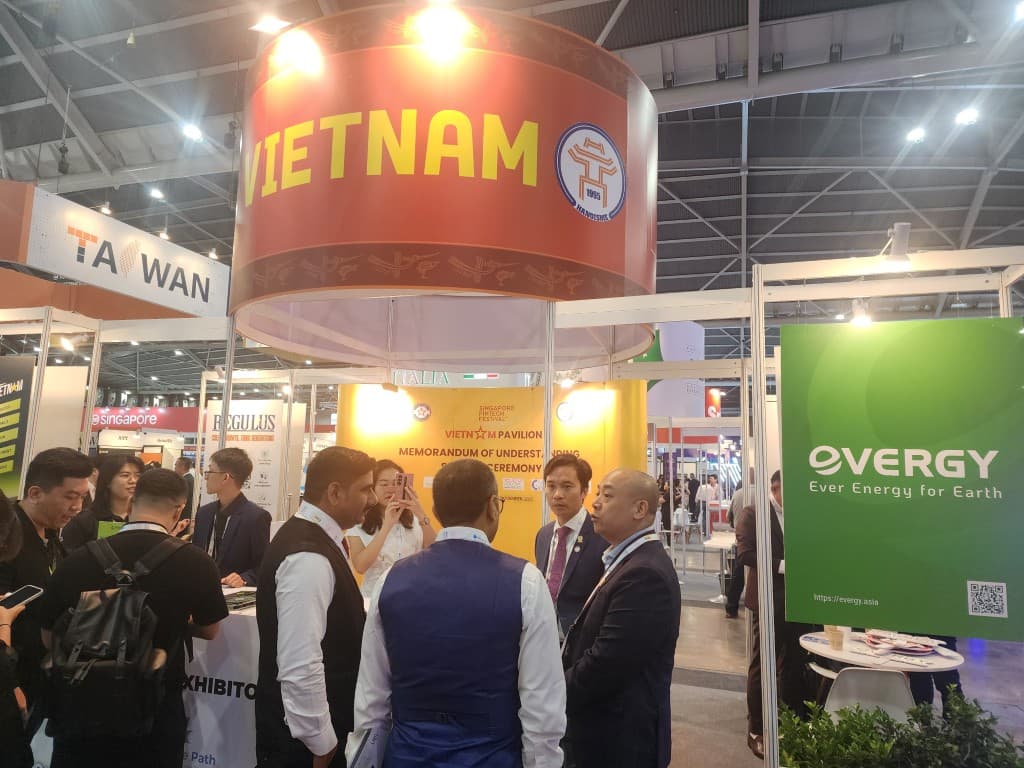 Pavilion area with representative banners